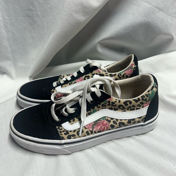 Vans Women's Old Skool Ward Cheetah Tropical Floral Print Shoes Size 6.5 - Picture 1 of 10